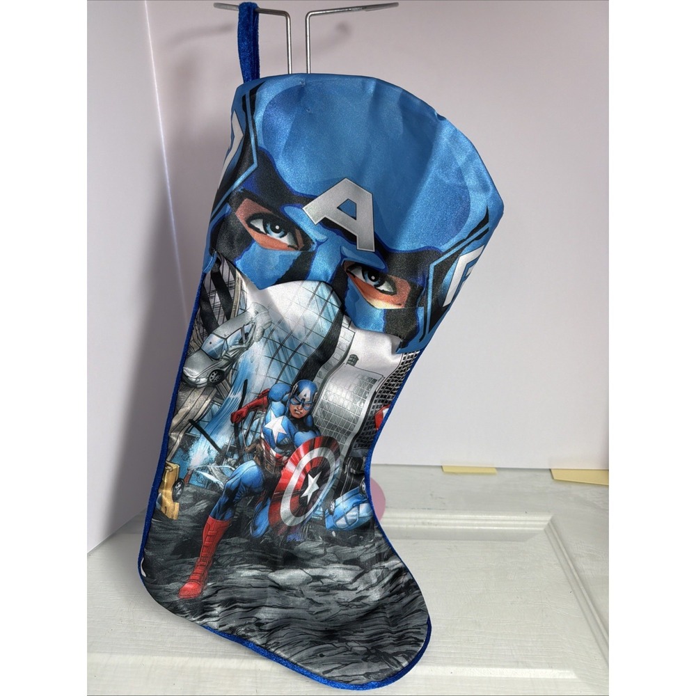 Marvel CAPTAIN AMERICA 2015 Rare AVENGERS Christmas Stocking NEW WITH TAG Dyno